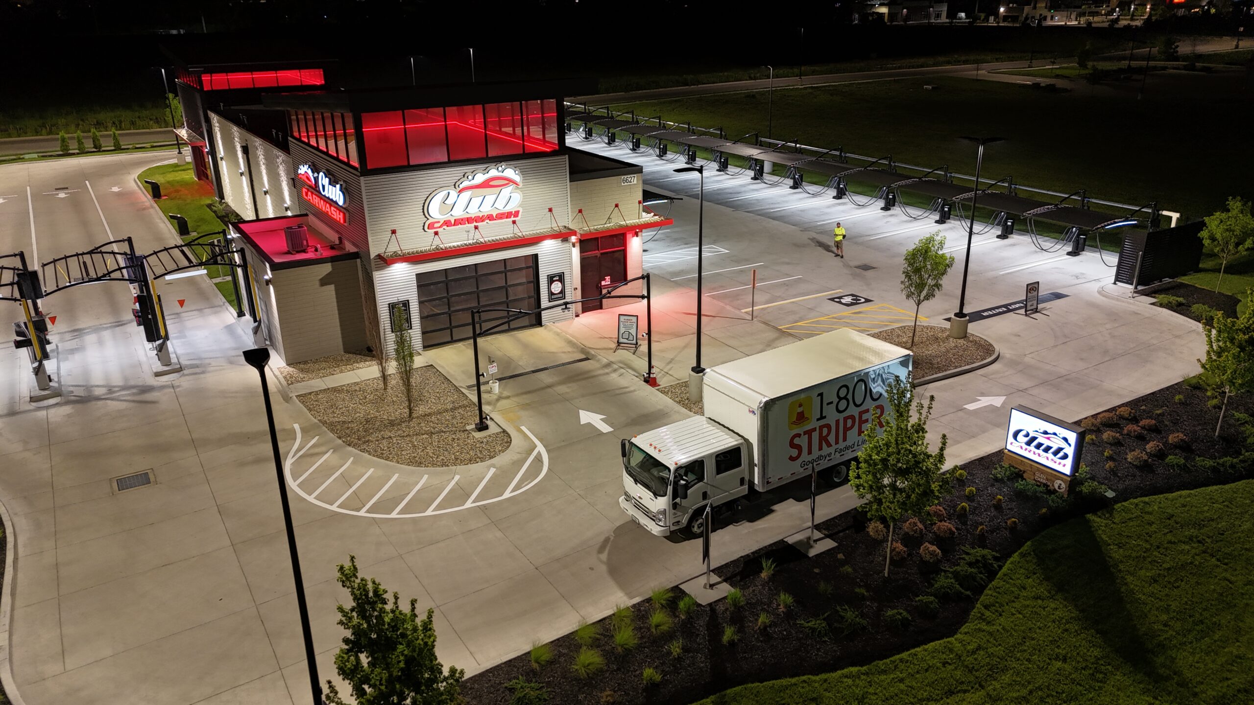 White Hashed Spaces, Arrows, and Parking Lot Striping in Kent, WA