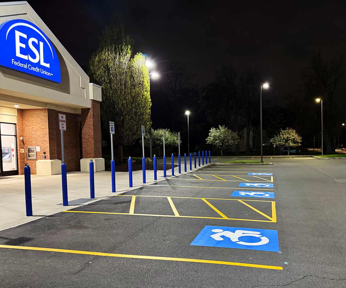 bollards ada parking lot striping